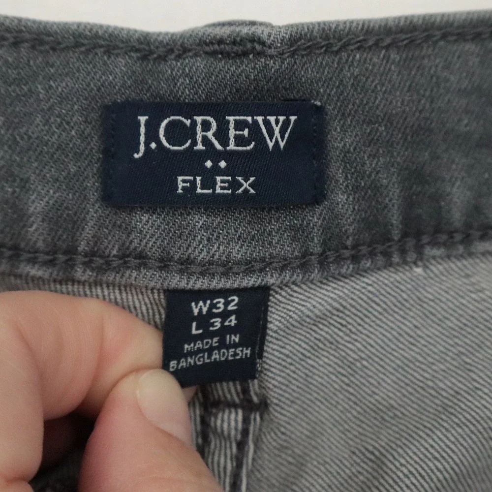 J.Crew Flex Slim Fit Gray Wash Denim Jeans Mens Size 32x34 Stretch